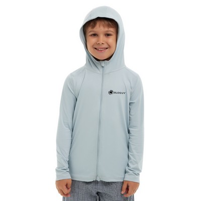 BloqUV Kid's Sun Protection UPF 50+ Long Sleeve Full Zip Unisex Hoodie Jacket