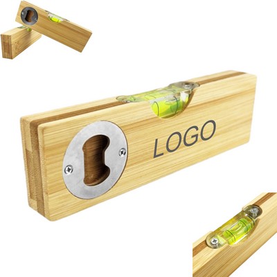 Bamboo Spirit Level Beer Bottle Opener Promotional Gift