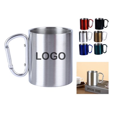 10oz Carabiner Handle Stainless Steel Mug