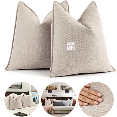 Pillow Covers 26 x 26 Chenille Throw Pillow Covers with Elegant Design