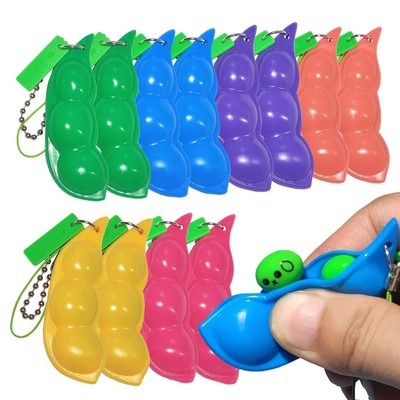 Squeeze-A-Bean Edamame Keychain Fidget Toys