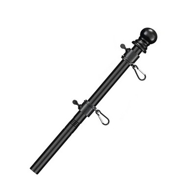 2' - 8' Flagpole with Rotating Clips Kit - Black/White