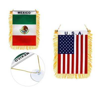 Mini Fringy Window Hanging Flag Banner