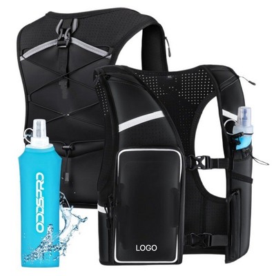 Outdoor Reflective Hydration Vest Adjustable Chest Strap Running Cycling Marathon