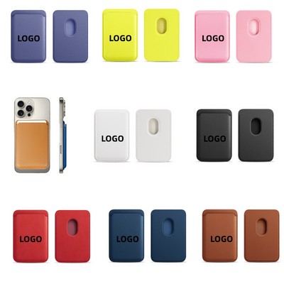Practical PU Magnetic Adsorption Phone Card Holder