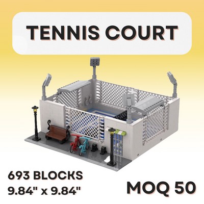 BuildiFull Custom Blocks Set – 9.84" Tennis / Pickleball Court