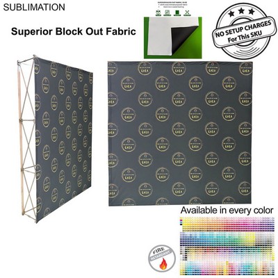 7.5' Straight Wall Full Height Tension Fabric Pop-up Display, Superior Block Out Fabric