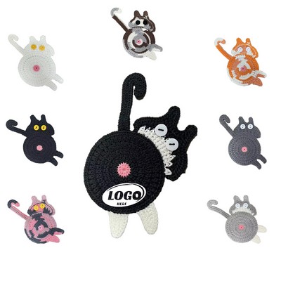 Woven Cat Drink Coasters