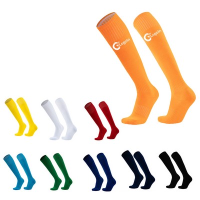 Soccer Socks Stretchy Knee High Tube Colorful Football