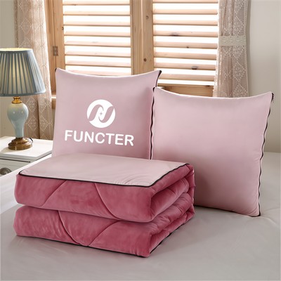 Crystal Velvet 2-In-1 Pillow Blanket For Travel, Home & Office