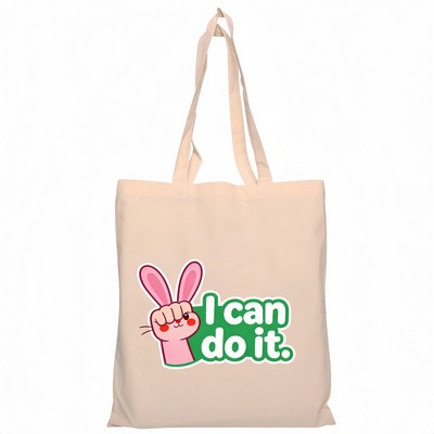 Calico Tote Bag Long Cotton Handle