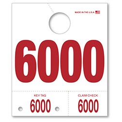 6000-6999 White Service Dispatch Number Tag