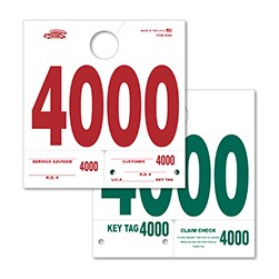 4000-4999 Heavy Stock Side Padded Dispatch Number Tag