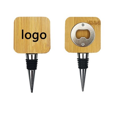 2-in-1 Bamboo Wine Stopper & Bottle Opener