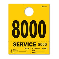 8000-8999 Heavy Brite™ Yellow Premium Service Dispatch Number Tag