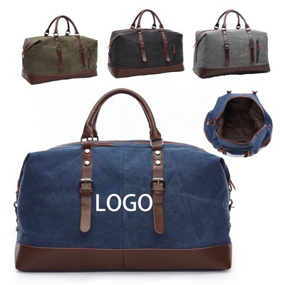 Large Leather Weekender Travel Bag