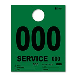 000-999 Heavy Brite™ Green Premium Service Dispatch Number Tag