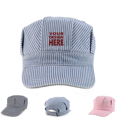 Stripes Train Engineer Cap