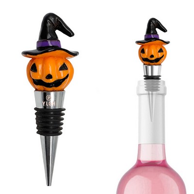 Witch Hat Pumpkin Metal Wine Stopper