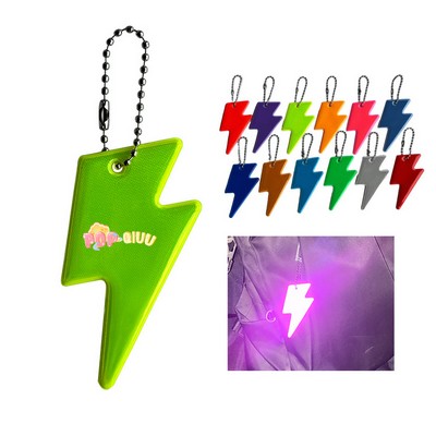 PVC Reflective Safety Lightning Keychain