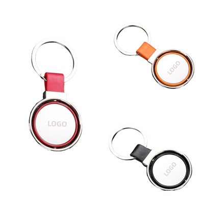 Sleek Metal Round Rotating Keychain