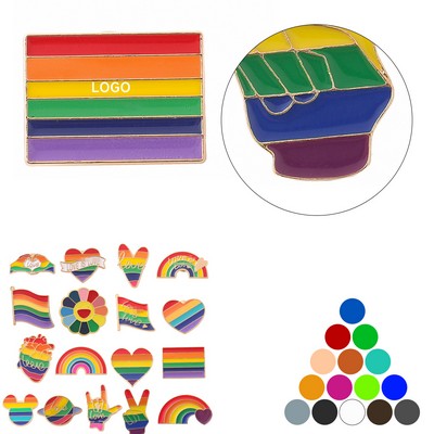 Rainbow Pride Heart Lapel Pin