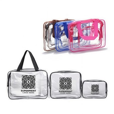 Clear Zipper Cosmetic Pouch Set