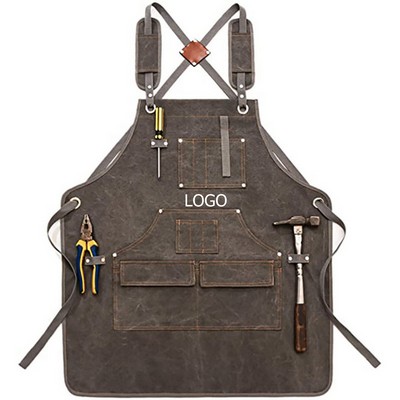 Canvas Work Apron with Large Pockets