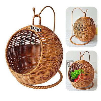 Imitation Rattan Cat Hanging Basket Hammock Cozy Nest Compact Space
