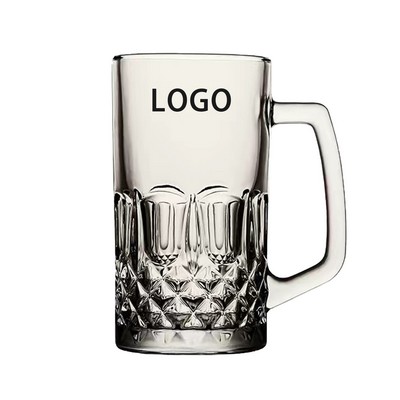 17 OZ. Glass beer mug with handle