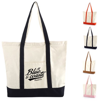 Canvas Tote Bag w/ Front Pocket