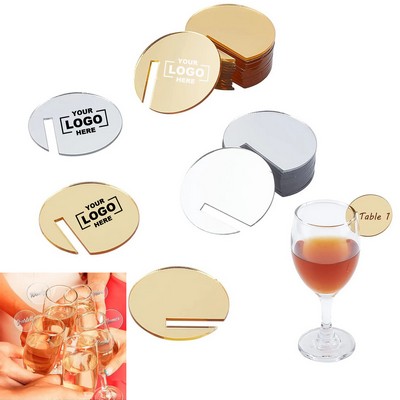 DIY Reusable Cup Edge Tags Wedding & Birthday Acrylic Drink Charm W/ Slit