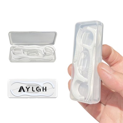 10 Pieces Detal Floss Picks w/ Rectangle Clear Case