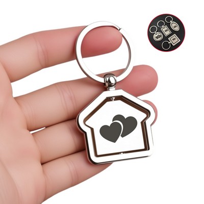 Metal Smooth Surface Rotating Keychain