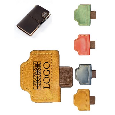 Retro Magnetic Crazy Horse Leather Bookmark Pen Clip