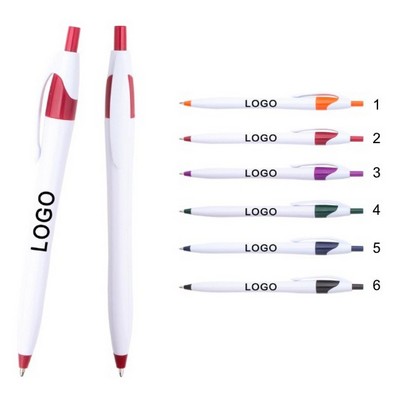 White Opaque Dart Retractable Ballpoint Pen – Promotional Click Pen for Events