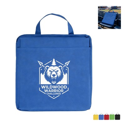 Non-Woven Stadium Cushion with Carry Handle and Front Pocket