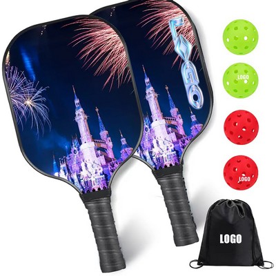 Fiberglass Surface Pickleball Set with Pickleball Rackets