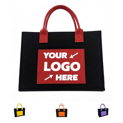 Color-Block Felt Handbag