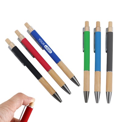 Bamboo Metal Retractable Gel Pen
