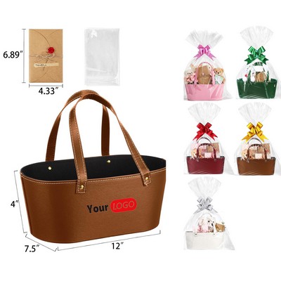 Luxury Faux Leather Gift Basket