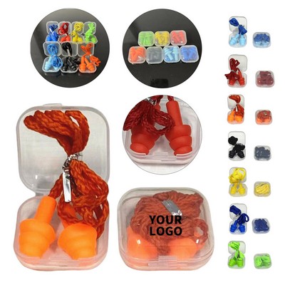 Corded Silicone Earplug Set With Storage Case