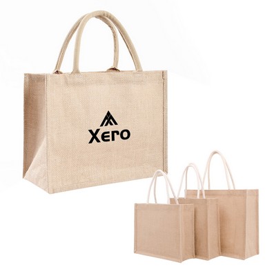 Jute Burlap Tote Bag with Handles
