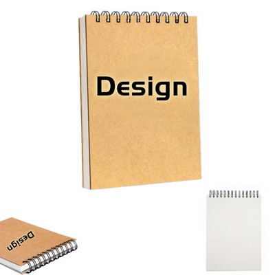 Professional Kraft Paper Cover Sketch Pad With Top Spiral Binding