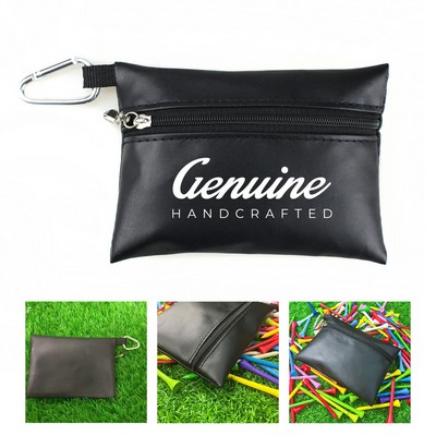 PU Golf Tee Organizer Bag with Carabiner