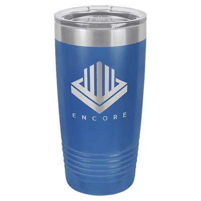 Polar Camel 20 oz. Royal Blue Vacuum Insulated Ringneck Tumbler with Clear Lid