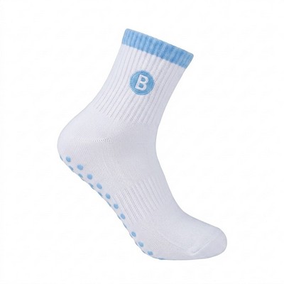 Bamtton Flat Knit Grip Midi Socks with Embroidery logo