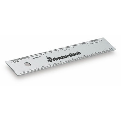 6" Straight Edge Aluminum Ruler with Center-Finding Back