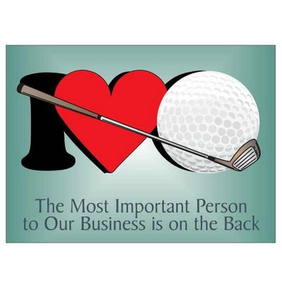I Love Golf Metal Photo Magnet w/ Magnetic Back (2 1/2"x3 1/2")