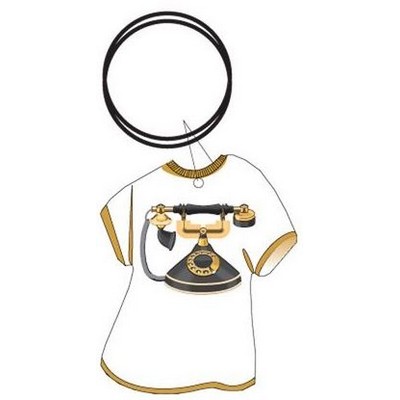 Old Fashion Telephone T Shirt Key Chain w/Mirrored Back (4 Square Inch)